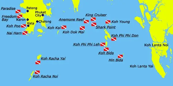 Dive Academy Phuket - Tauchplaetze Dive Academy Phuket - Tauchplaetze