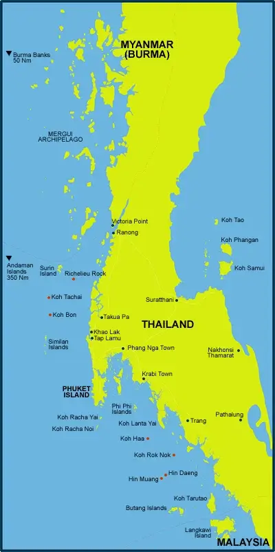 Dive Academy Phuket - Tauchsafaris Map Dive Academy Phuket - Tauchsafaris Map